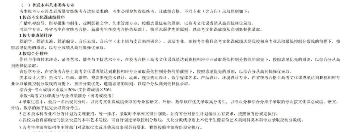 2022年新疆艺术学院艺术类录取规则