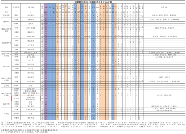 2021安徽财经大学中外合作办学招生计划-各专业招生人数是多少