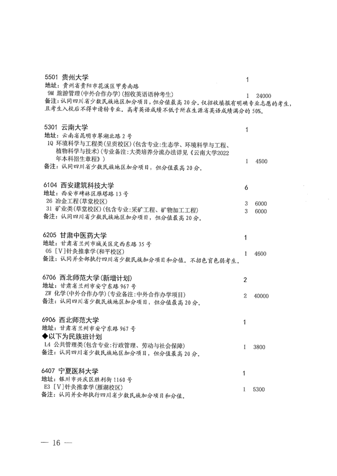 四川：关于本科第一批第二次征集志愿的通知