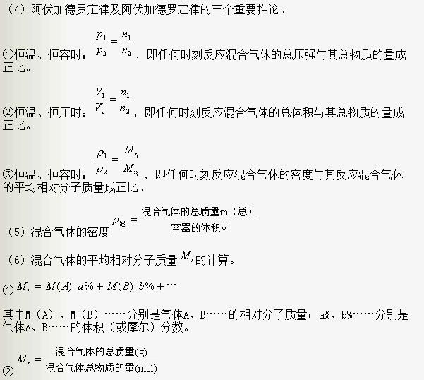 高中化学常用计算公式有哪些?