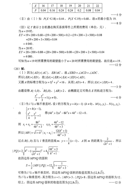 2018年山西高考理科数学冲刺押题卷及答案