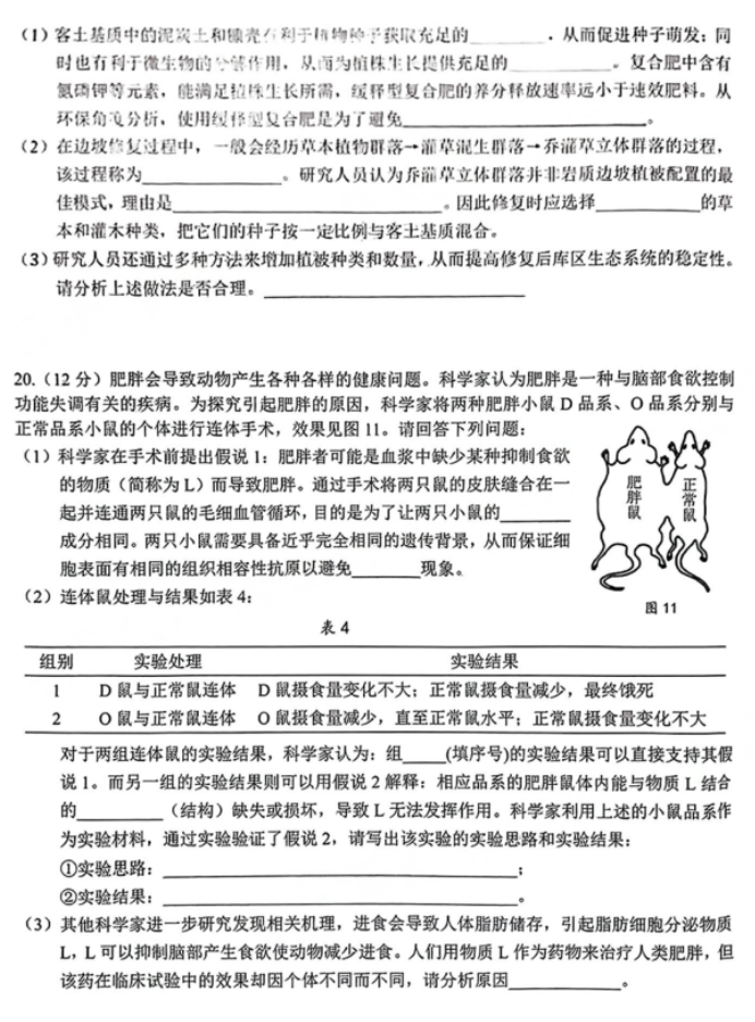 广东大湾区2024高三4月二模考试生物试题及答案解析