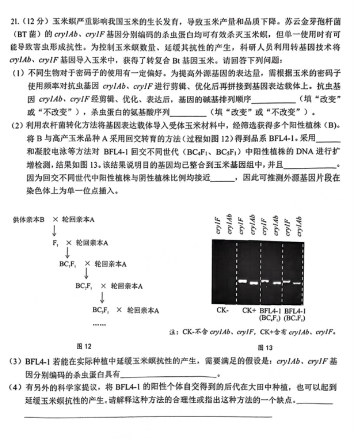 广东大湾区2024高三4月二模考试生物试题及答案解析