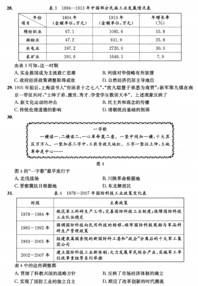 四川成都市2024高三5月三诊考试文综试题及答案解析