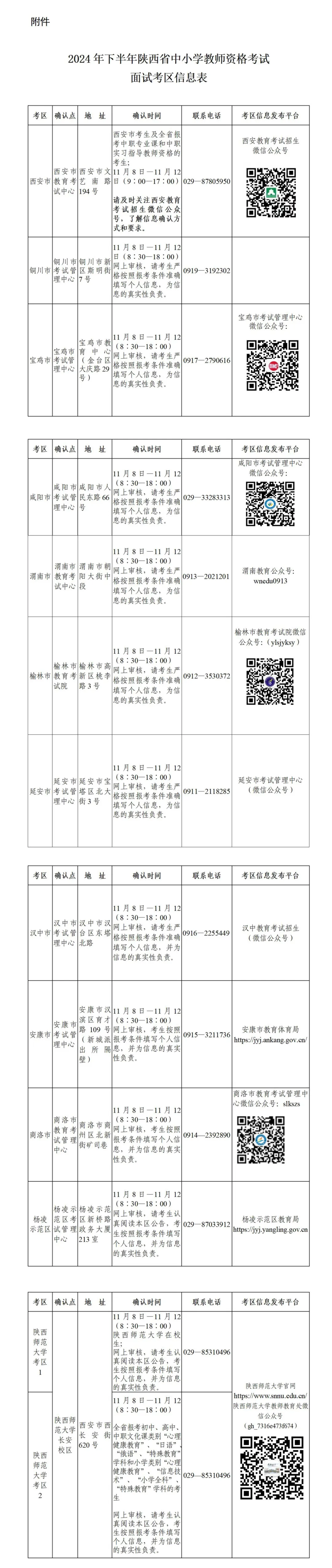 2024年下半年陕西省中小学教师资格考试面试公告